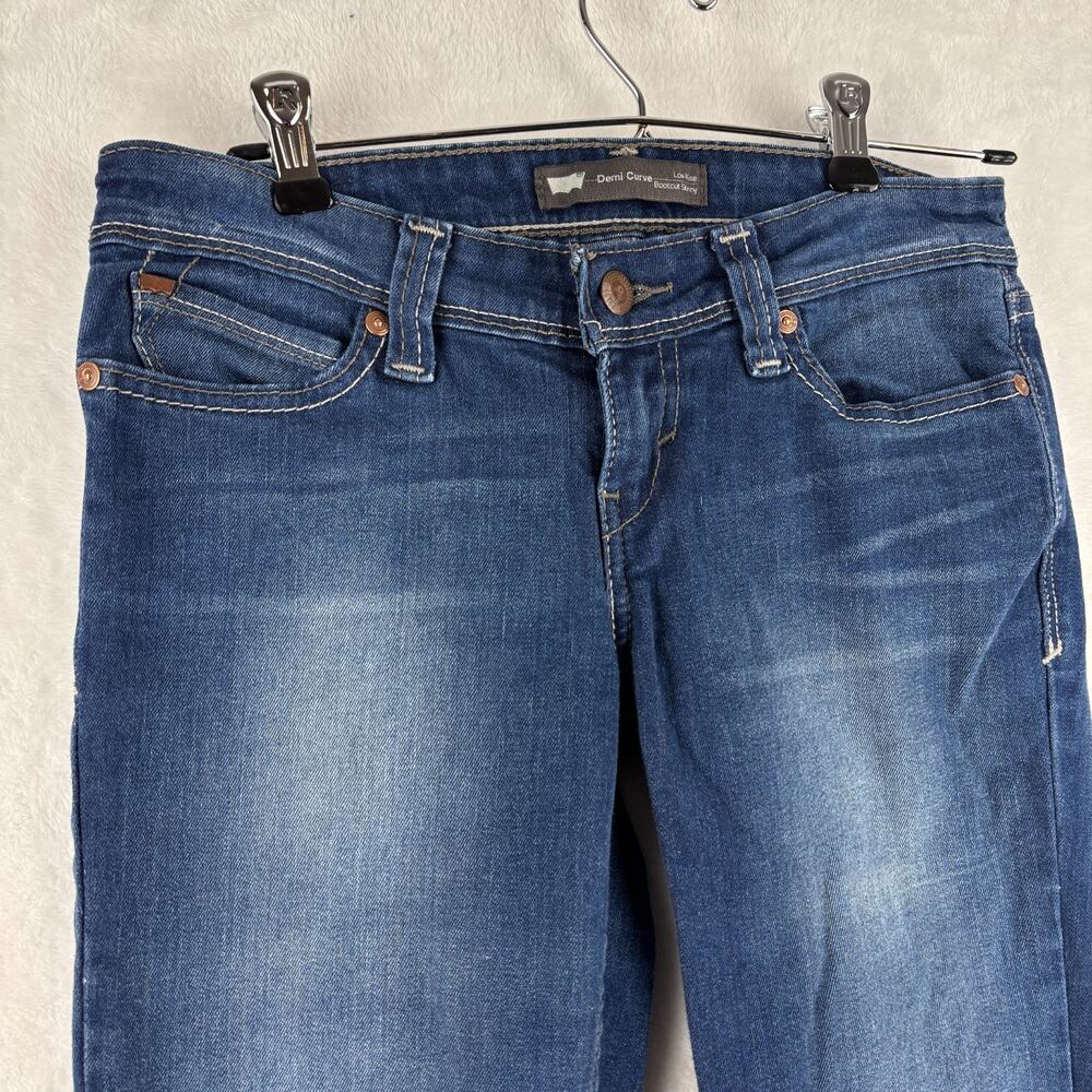 Levis Jeans Women 26 Boot Cut Skinny Low Rise Dark Wash Stretch Demi Curve 26x32 - Picture 2 of 12